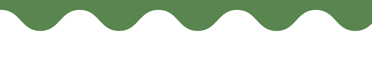 A green wavy line runs horizontally across the top of the image, resembling a series of smooth, rounded hills, with a white background below.