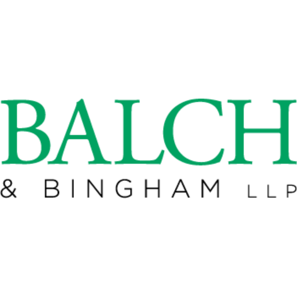 Logo for Balch & Bingham LLP with “BALCH” in large green letters and “& BINGHAM LLP” in smaller black letters underneath.