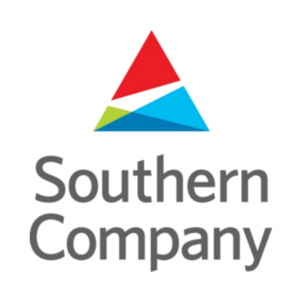 Southern Company logo with a red, blue, and green triangular graphic above the words “Southern Company” in gray text on a white background.