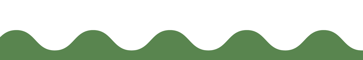 A green wavy line runs horizontally across the top of the image, resembling a series of smooth, rounded hills, with a white background below.